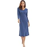 WiWi Nightgowns for Women Super Soft Viscose from Bamboo Long Sleeve Nightshirts Cooling Sleepwear Plus Size Nightshirts S-3X