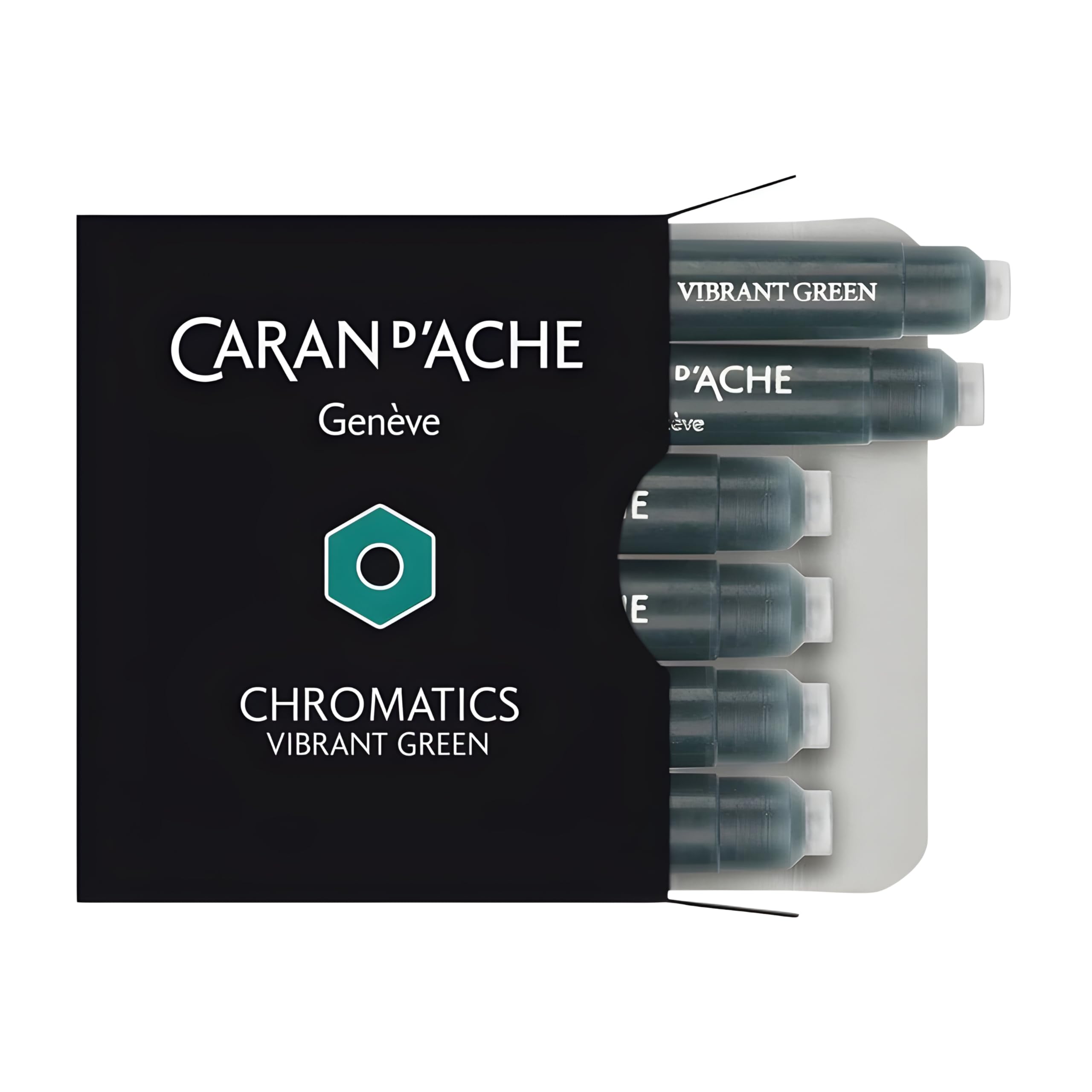 Caran d'Ache CD8021.21 Ink Cartridges - Vibrant Green (Pack of 6)