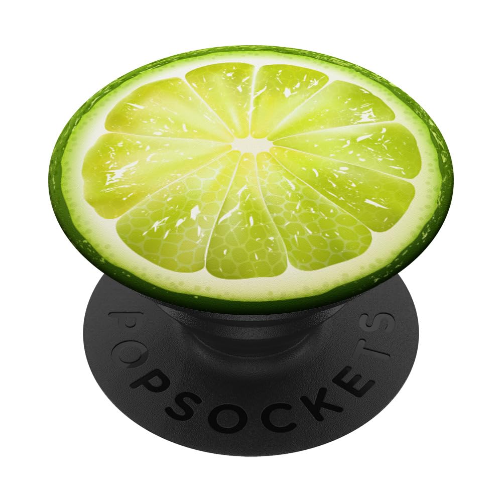 Cute green lemon citrus fruit slice print for teen girls boy PopSockets PopGrip: Swappable Grip for Phones & Tablets PopSockets Adhesive PopGrip