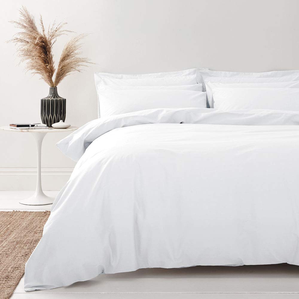 Bianca 200 Thread Count Organic Cotton King Duvet Set Chalk White