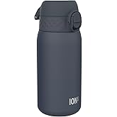 ION8 Insulated Steel Water Bottle, 320 ml/11 oz, Leak Proof, Easy to Open, Secure Lock, Dishwasher Safe, Carry Handle, Flip Cover, Scratch Resistant, Durable Stainless Steel, Carbon Neutral, Ash Navy