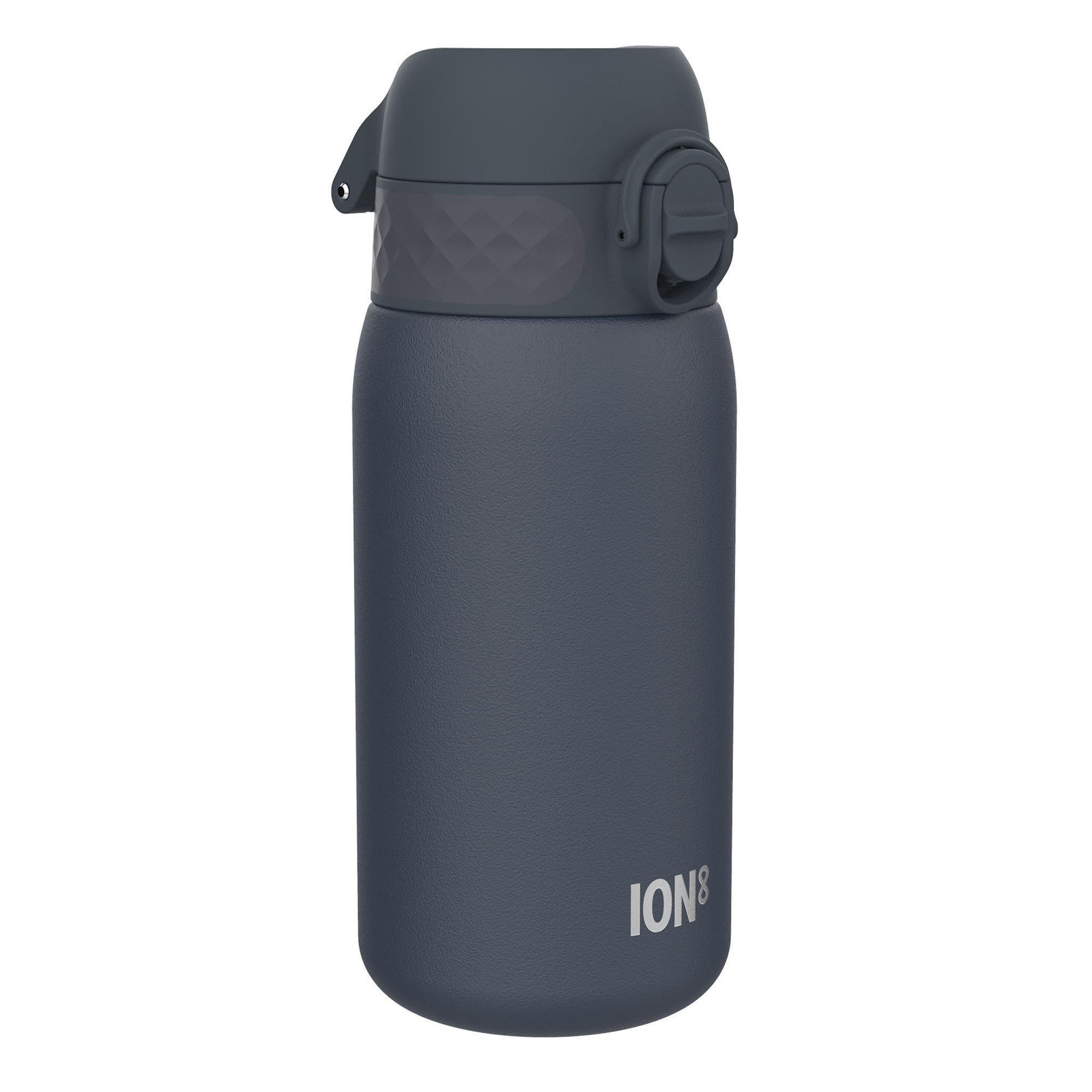 ION8 Vacuum Insulated Steel Water Bottle, 320 ml/11 oz, Leak Proof, Easy to Open, Secure Lock, Dishwasher Safe, Carry Handle, Metal Water Bottle, ThermoShield Stainless Steel, Ash Navy