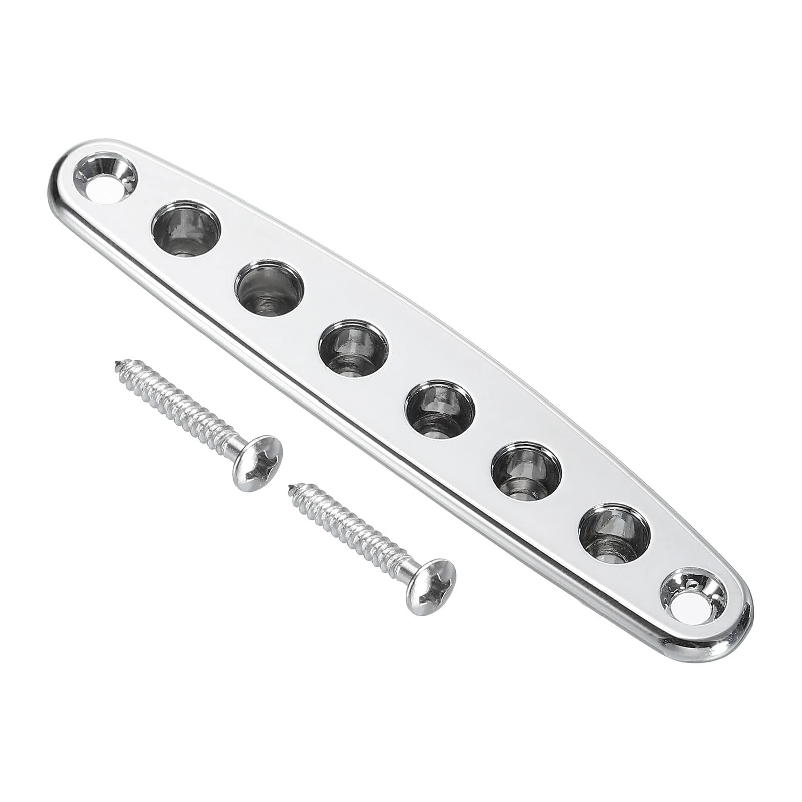 PATIKIL Guitar String Through Plate Guitar Bridge String Through Body Ferrule Bushing Plate for Electric Guitar Replacement Accessories Silver