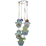 Hamsa Hand Metal Wind Chimes Outdoor Evil Eye