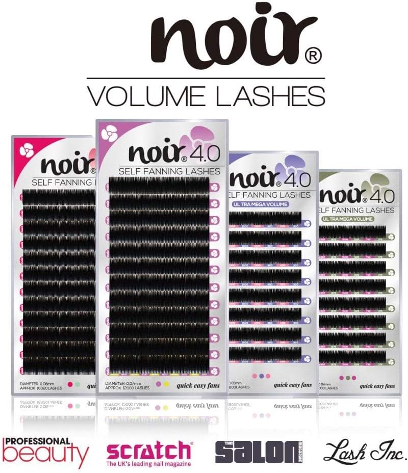 Noir Volume Lashes Easy Fan Lashes D curl 0.04 Mixed Mega Volume Self Fanning Eyelash Extensions, Black - Image 5