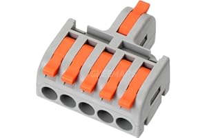 GKEEMARS 10Pcs Mini Electrical Wire Connectors, DIY Splicing into 4/6/8/9/10 Way Butt Terminal Block Connectors (1 in 5 Out, Nylon)