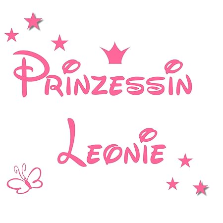 Wandtattoo Türschild Kinderzimmer Prinzessin - Wunschname - Krone (Rosa)