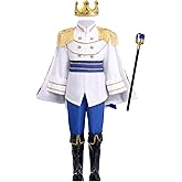 AWIBMK Boys Prince Charming Costume - Kids Medieval Royal King Outfit for Halloween Cosplay Dress Up