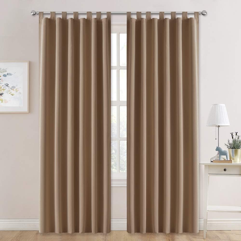 PONY DANCE Modern Living Room Curtains - 2 Pieces, H 245 x W 140 cm, Blackout, Children's Room, Balcony, Mocha - Image 3
