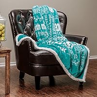 Chanasya Hope and Faith Prayer Inspirational Message Gift Throw Blanket - Posivite Energy Love Comfort Caring Soft Thoughtful Uplifting Healing Gift for Best Friend Women Men - SkyTeal Throw Blanket