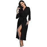 Women's Long Robes Ladies Kimono Bathrobes Full Length Robes Soft Modal Sleepwear Nightgown