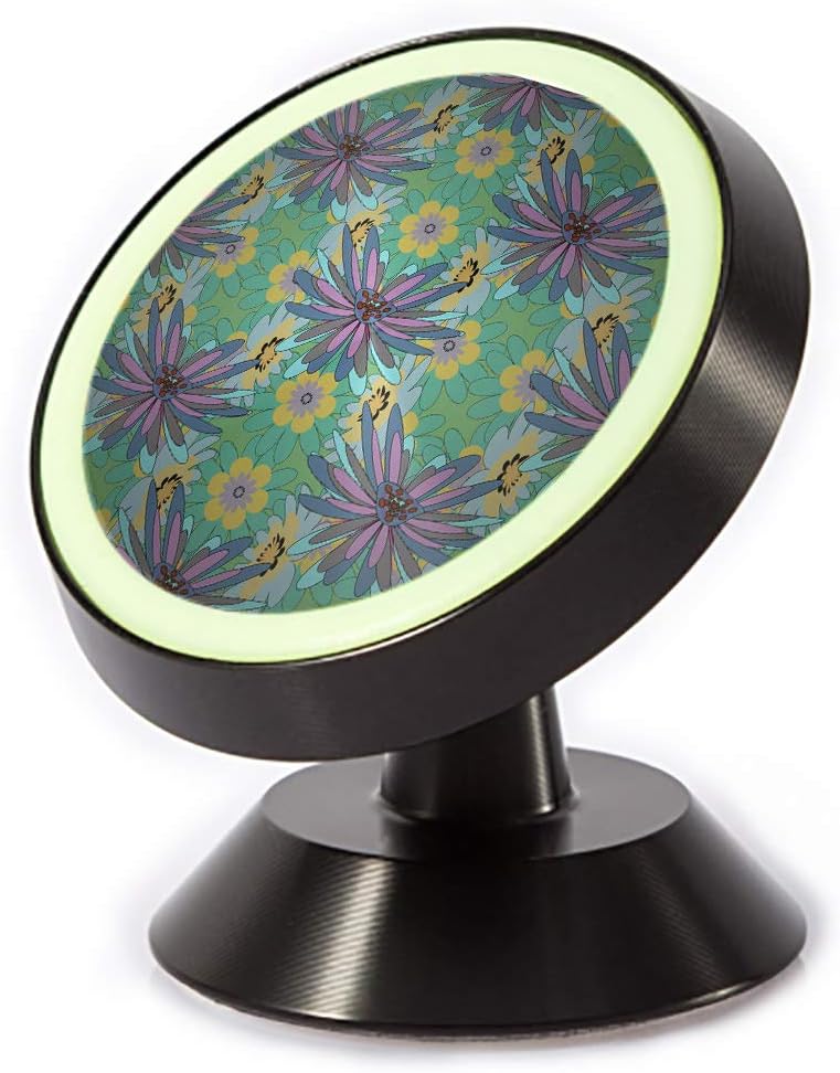 Tinmun Magnetic Phone Car Mount, Beautiful Flower Pattern Stained Glass Universal Car Phone Holder for Dashboard