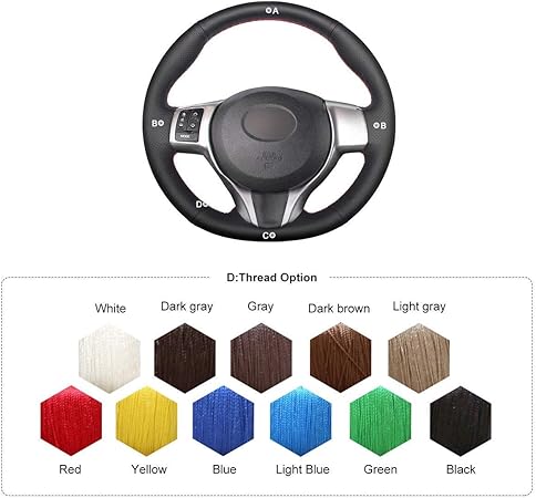 Amazon Ouyue ブラック人工皮革 カスタムpu車ハンドルカバー トヨタ ヤリス 12 17年モデル用 ステアリング ハンドル 車 バイク