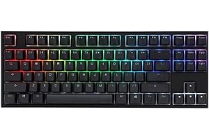Ducky One 2 RGB 80% Mechanical Keyboard: Cherry MX Red Switches, High-Density PBT Doubleshot Keycaps, RGB, US, Black