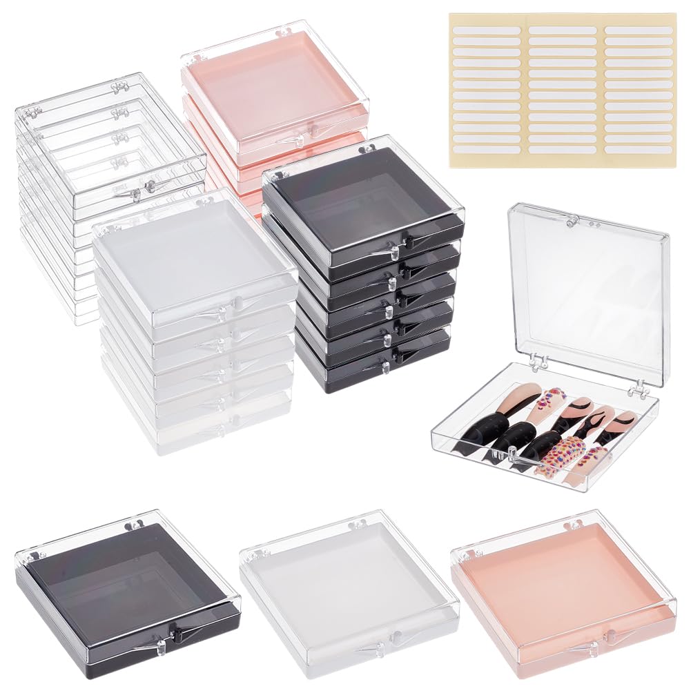 Photo 1 of OLYCRAFT 40Pcs/4 Colors Press On Nail Storage Box with 144Pcs Double Sided Adhesive Tape Artificial Nail Display Case Nails Storage Container Box for Home Salon Fake Nails Organize and Display