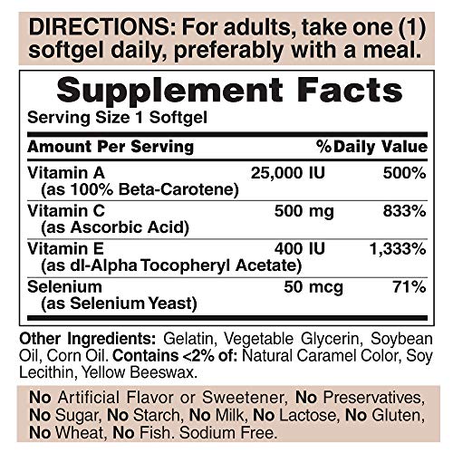 Puritan’s Pride Formula, Softgels by Super Antioxidant 100 Count (Pack of 1) Natural Wonders