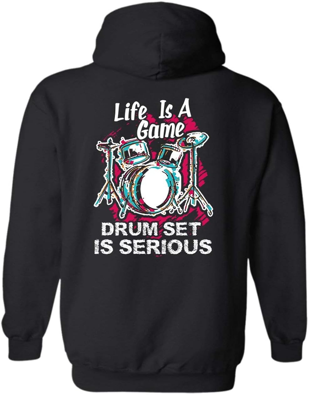 Drum Set is Serious Pullover Hoodie, Adult Unisex Hoodies