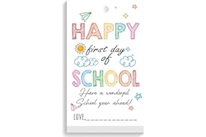 APAMR Cute First Day of School Gift Tags - Happy, Teacher Appreciation & Welcome Back to School - Pack of Gift Tags