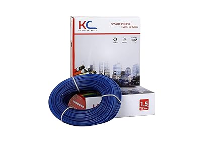 KC Cab PVC Insulated 1.5 SQ/mm Single Core Flexible Copper Wires and Cables for Domestic/Industrial Electric Wire 90 m Coil (Blue)