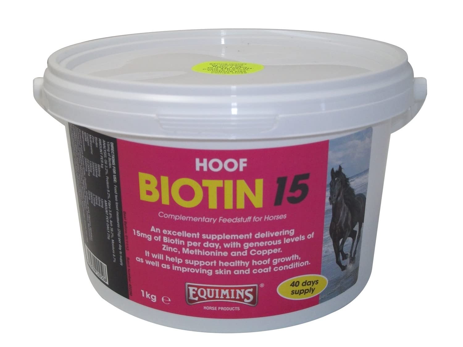 Equimins Unisex Eqs0033 Biotin 15 Supplement, Transparent, 1 kg UK