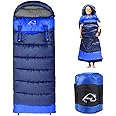 Sleeping Bag for Adults, 0 Degree Wearable Sleeping Bag Cold Weather, Compact Sleeping Bag with Zip, Lightweight Mummy Sleeping Bags, Sleeping Bagsfor Family Camping Backpacking Fits 5°F ~ 50°F