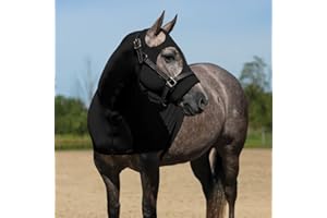 Dura-Tech Full Zip Horse Slicker Hood | Lightweight 4-Way Stretch 6.5oz Lycra | Fleece Lined Noseband | Large Eye Holes | No Center Seam Face | Mane Tamer