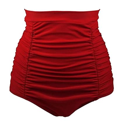 OverDose Damen Frauen Mädchen Bikini Baden Strandbadebekleidung Hohe Taille Badehose Shorts Hosen