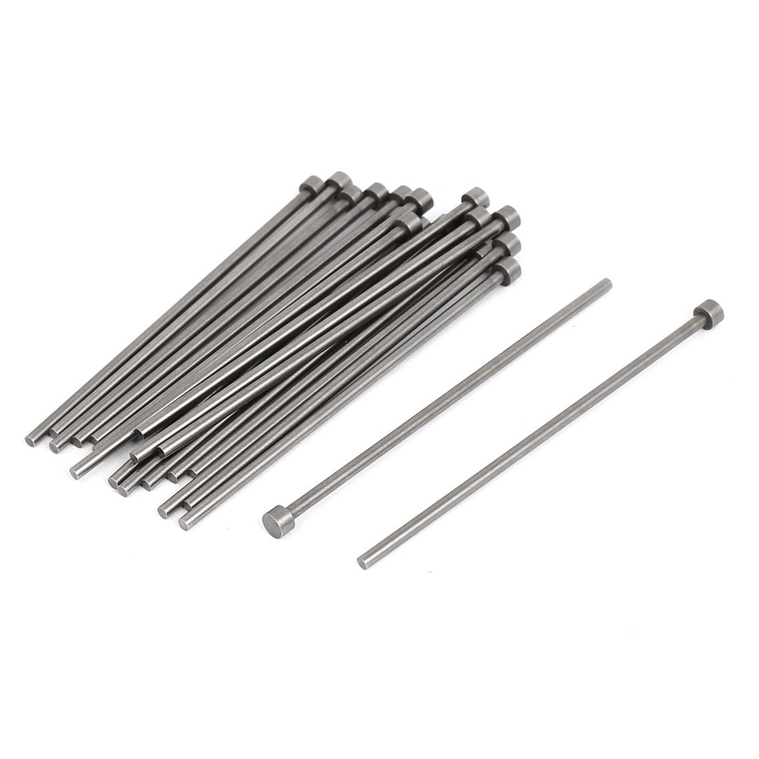 Sourcingmap Steel Round Straight Ejector Pins 6mm Head 3mm Shank 20pcs Gray