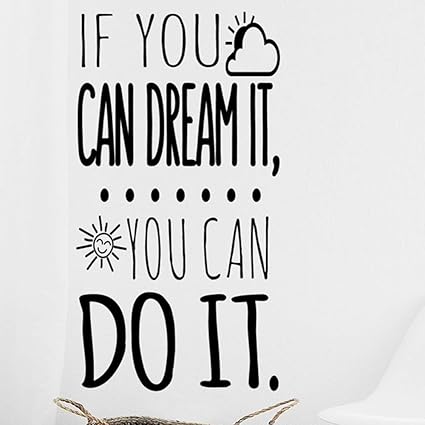 Adesivo Decorativo Da Parete In Vinile Con Frase In Inglese If You Can Dream It Rimovibile Per Casa Modello Dc 100 M Amazon It Fai Da Te
