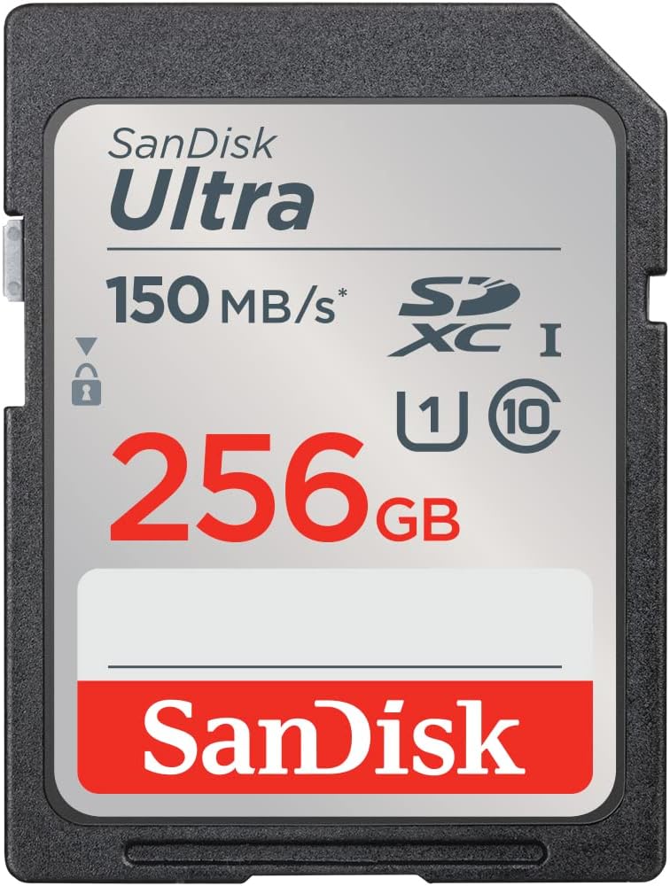 SanDisk 256GB Ultra SDXC Card UHS-I U1 Class 10 150 MB/s Read for HD Video