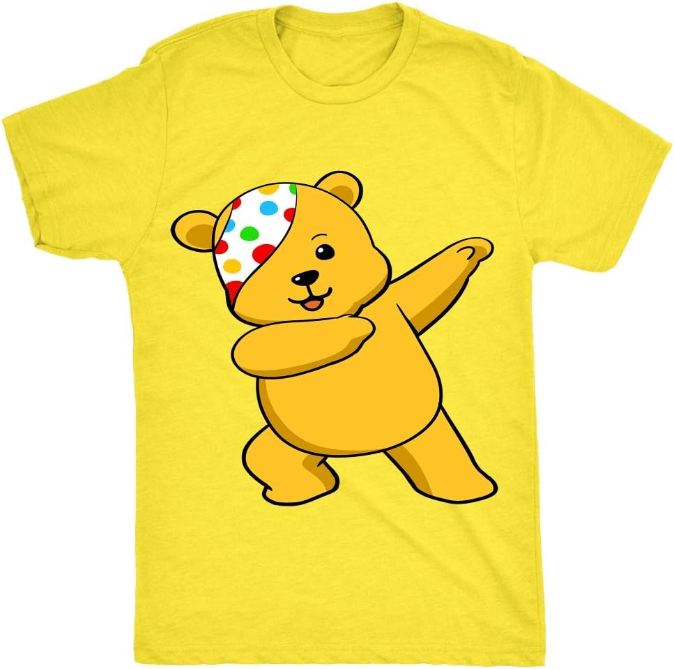 Dabbing Pudsey Bear Eye Patch Hat Spotty Support Donations Boys Girls tee top t Shirt