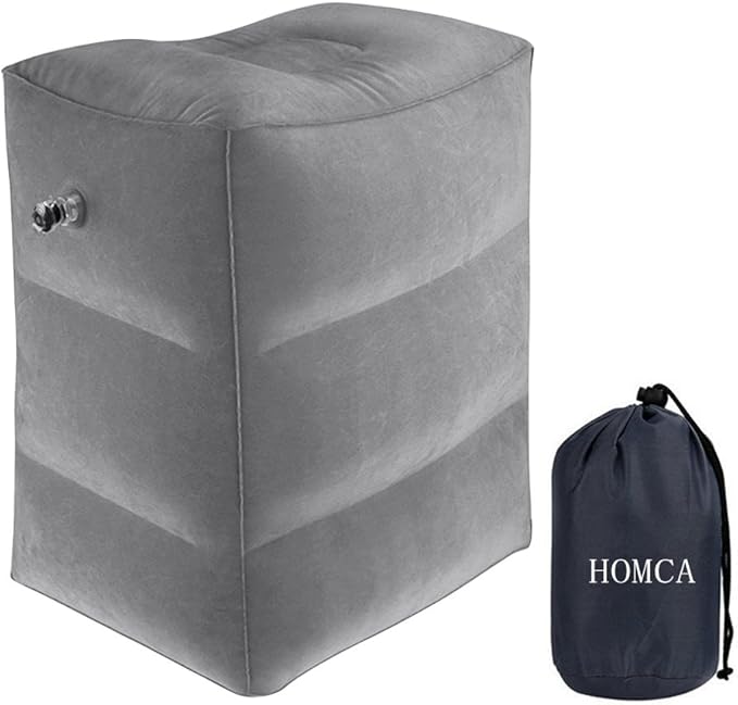 HOMCA Travel Foot Rest Pillow, Inflatable Travel Leg Rest