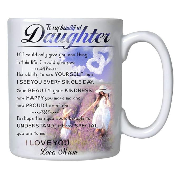 to My Daughter Gift Mug from Mum, 330ml Ceramic Coffee Mug Special