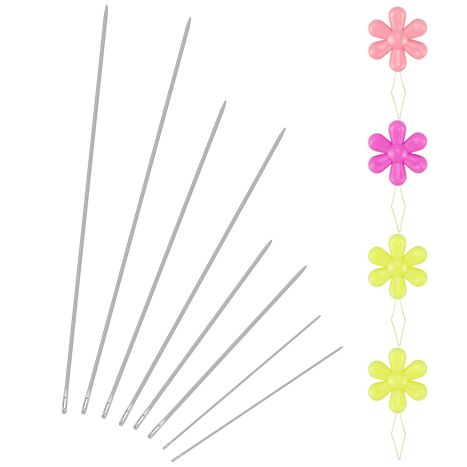 Homgaty 8 Pieces Upholstery Needle Long, Sewing Upholstery Needles Straight Needle for Webbing, Sewing Edges and Stitching Through Padding for Leather Sofa Craft Home Decoration, Assorted Sizes