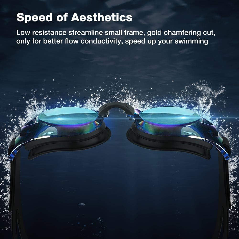 ZIONOR Swim Goggles, Upgrade G8 Swimming Goggles for Adult Men Women Youth, UV Protection Anti-Fog Leakproof (Black Frame Gold Lens) : Sports & Outdoors