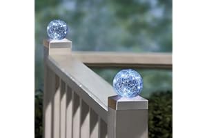 SUNNYPARK Solar Post Cap Lights Deck Fence 4x4 Outdoor Lighting for Garden, Patio (Cool White, 2 Pack)