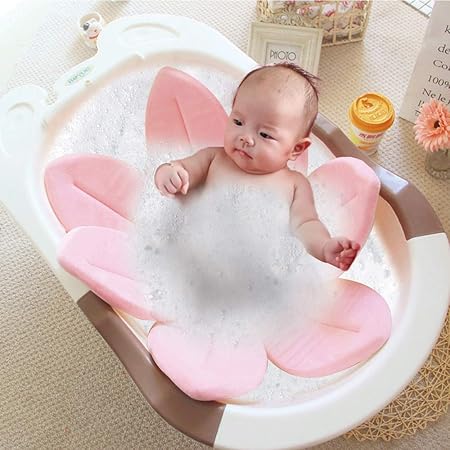 Buy Jitejoe Creative New Baby Bath Petal Mat Baby Bath Flower Pond Pal Newborn Bathtub Non Slip Mat Net Pocket Bath Bed Safety Petal Bath Mat Light Pink Online At Low Prices In
