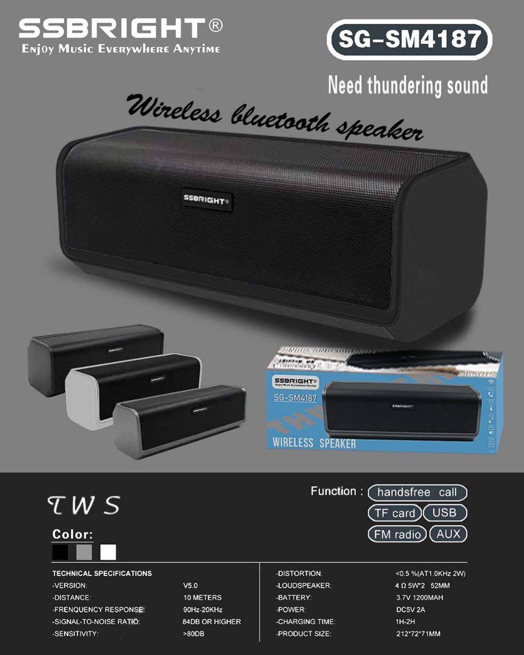 ssbright bluetooth speaker price