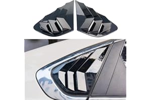 GENERIC Window Louvers for Kia Forte 2019 2020 2021 2022 2023 2024 Rear Side Window Louvers Sport Style Blinds Cover Air Vent Shades Panel Auto Exterior ABS Decorate Accessories 2PCS/Set (Glossy Black)