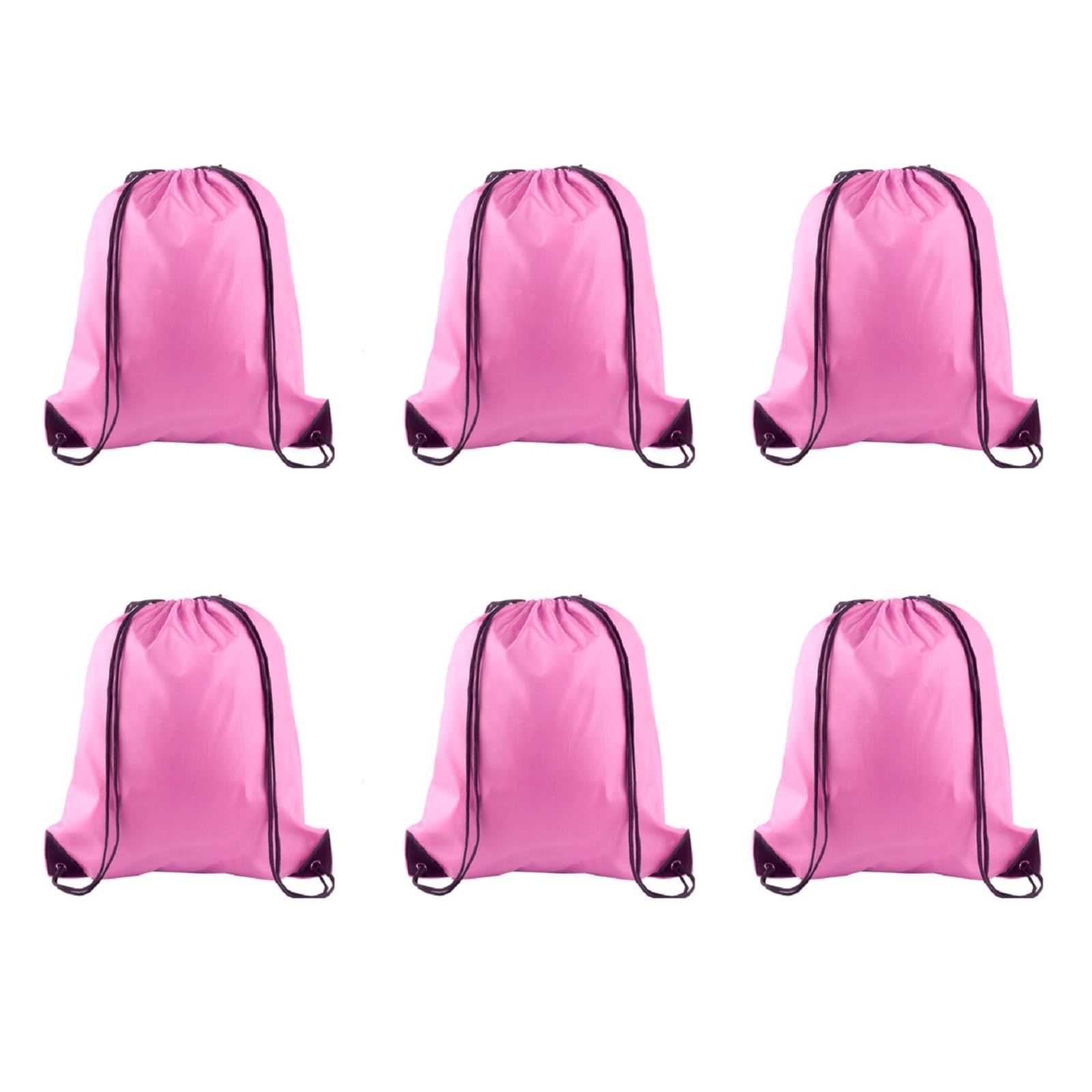 Photo 1 of PLULON 6 Pcs Drawstring Bags Bulk Pink Drawstring Backpack String Backpack Cinch Sack Sport Gym Backpack Bags for Yoga Traveling Outdoor Sports