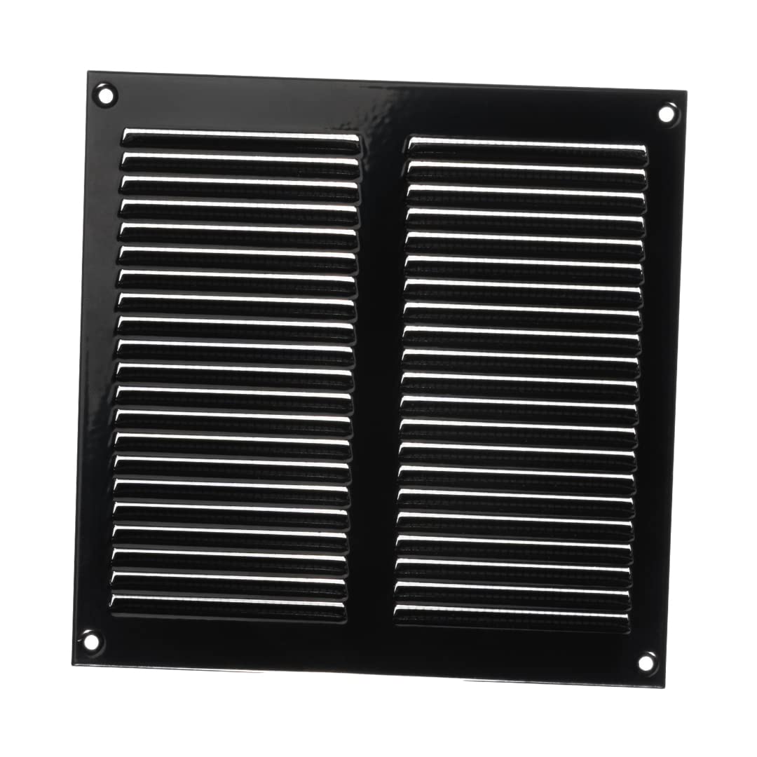 Black Metal Air Vent Grille 200mm x 200mm Bug Proof Air Vent