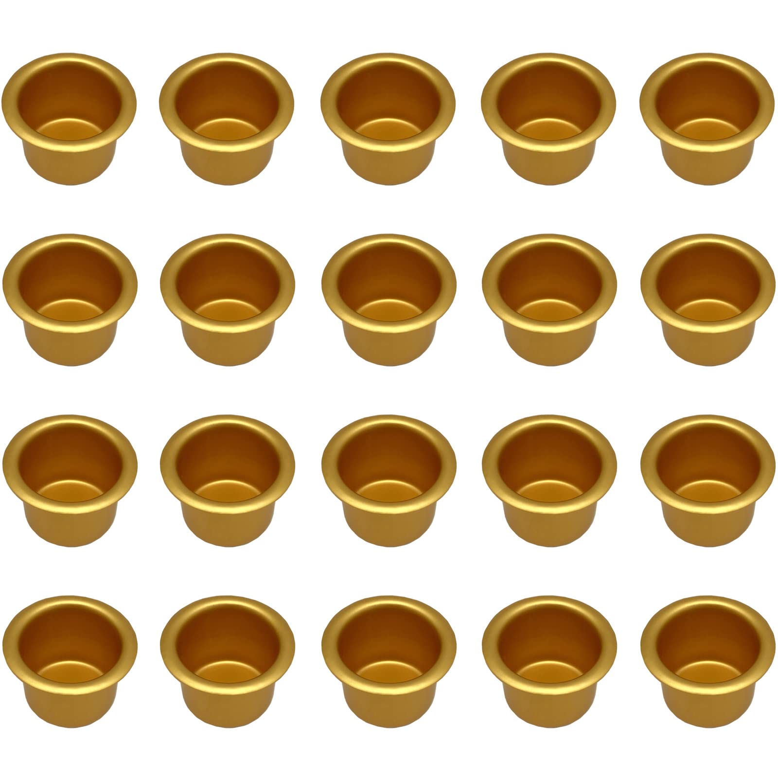 20Pcs Candlestick Holder Cup Round Metal Candle Cups Mini Candle Sticks Holder Candles Drip Catchers Suitable for DIY Candle Making Home Wedding Party Dinner Decoration