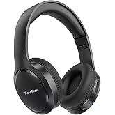 TuneFlux Bluetooth Headphones, 70H Playtime, Over-Ear, 3 EQ Modes-Black | Bluetooth 6.0, Foldable, Lightweight, Clear Call, HiFi Deep Bass Wireless Headphones for Home Office Travel