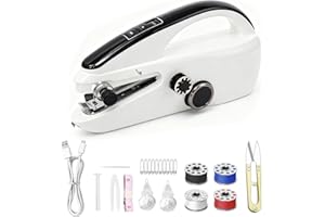 PIPOW Portable Mini Sewing Machine with Dual Speed & Power Modes - Handheld Electric Sewing Machine for DIY, Quick Repairs, Travel - Beginner Friendly Cordless Fabric Stitcher with USB & Battery Options