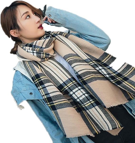 Amazon マフラー 大判 ストール レディース スカーフ 肩掛け チェック柄 カシミヤライク 裏起毛 60 180 厚手 暖かい 肌触り良い 秋冬 プレゼント 英国風 ベージュ 秋冬 格子柄 肌触り良い 大きい 厚み 暖かい 冬 定番 マフラー メンズ ストール マフラー