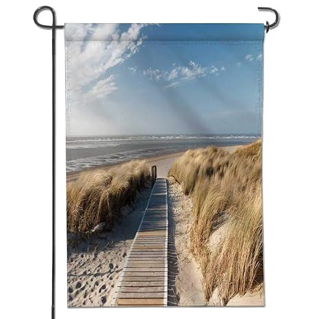 Amazoncom Jiahonghome Garden Flag Chemin De La Plage Sur