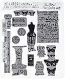 Stampers Anonymous Tim Holtz Cling Rubber Stamp Set, 7-Inch by 8.5-Inch, Attic Treasures