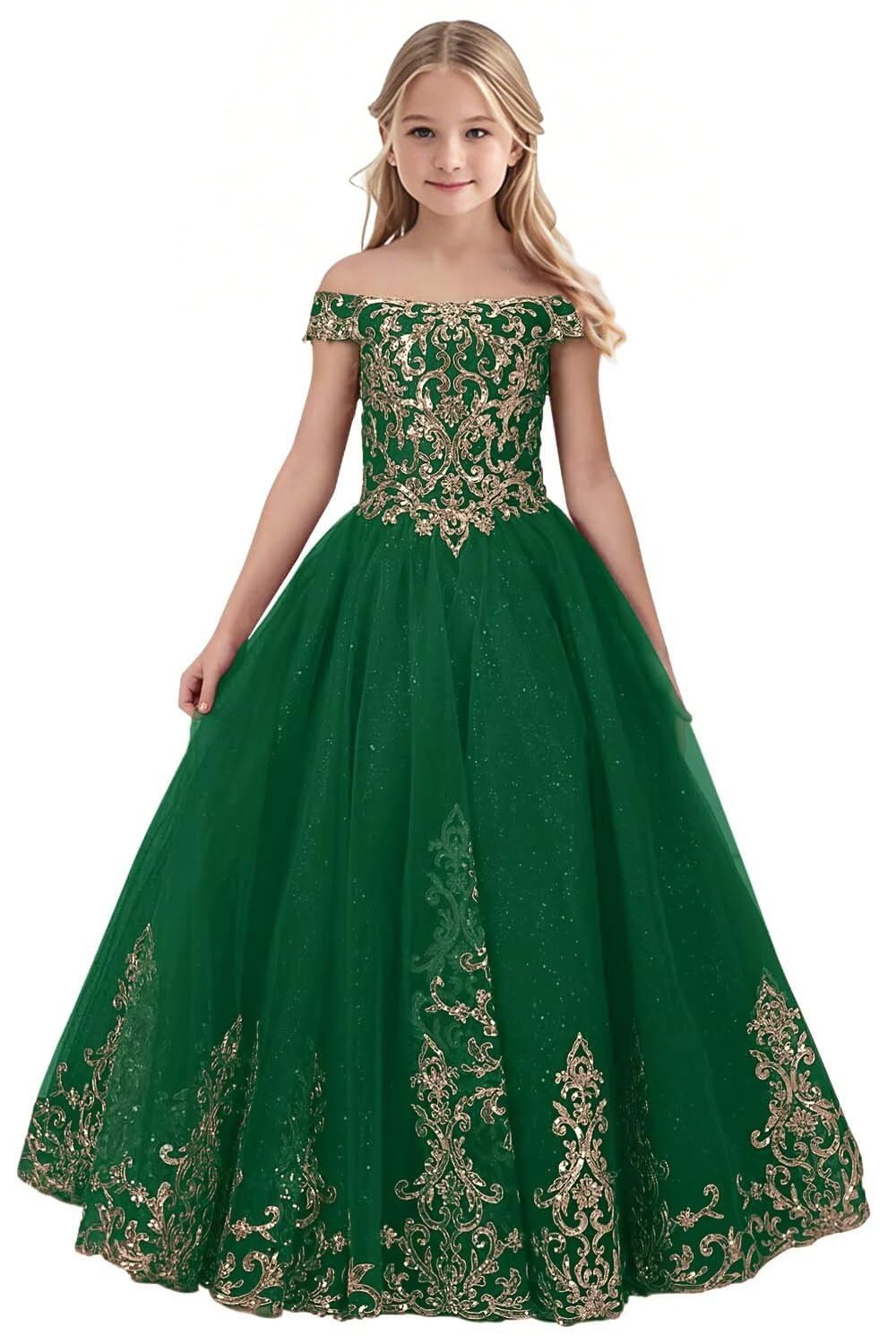 Tulle Flower Girl Dress for Wedding Sparkly