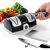 Secura 2-Stage Electric Knife Sharpener with Diamond Abrasives and Precision Angle Guides, Professional Sharpening Tool for Kitchen Straight Edge and Ceramic Knife, Black