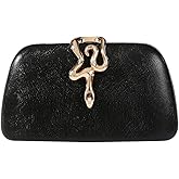 Dreubea Womens Clutch Bag with Elegant Snake Accent - Stylish & Chic Evening Purse